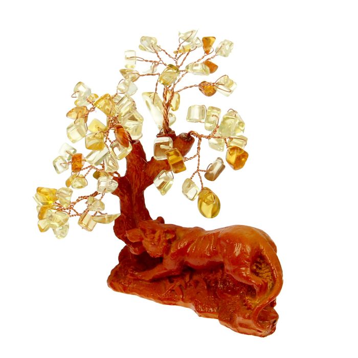 Бонсай "Тигр", самоцветы, 66 камней, МИКС