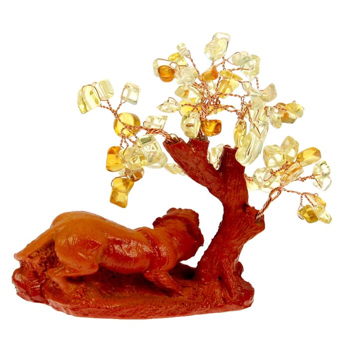 Бонсай "Тигр", самоцветы, 66 камней, МИКС