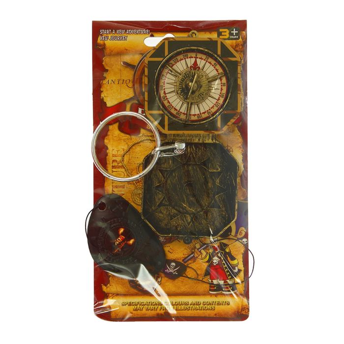 Набор пирата 3 предмета: серьга, компас, наглазник