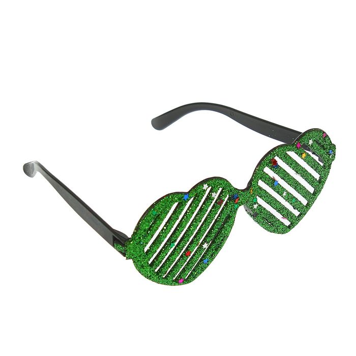 Карнавальные очки "Сердечки" блеск, цвета МИКС