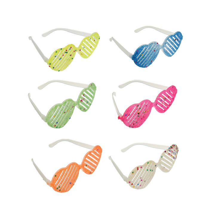 Карнавальные очки "Сердечки", блеск, цвета МИКС