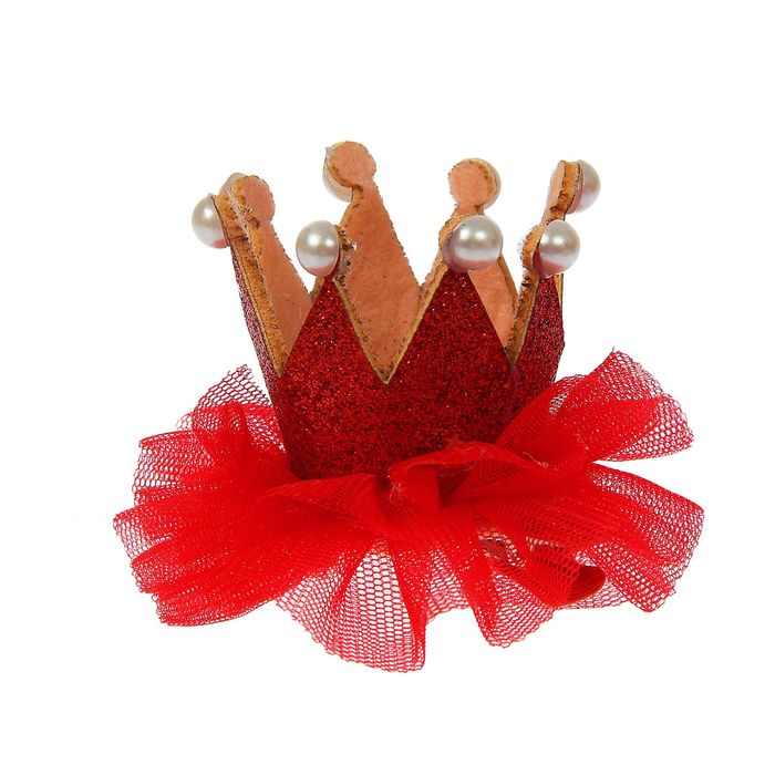Карнавальный зажим "Корона с бусинами", цвета МИКС