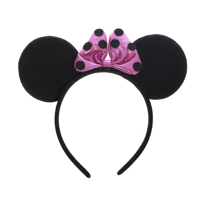 Карнавальный ободок "Мышка" с бантиком, цвета МИКС