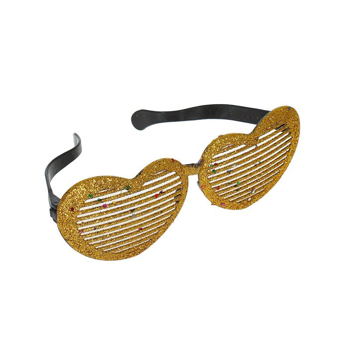 Очки-гиганты "Сердечки", блеск, цвет золотой