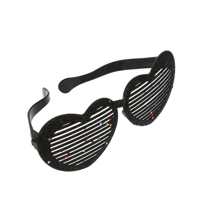 Очки-гиганты "Сердечки", блеск, цвет чёрный