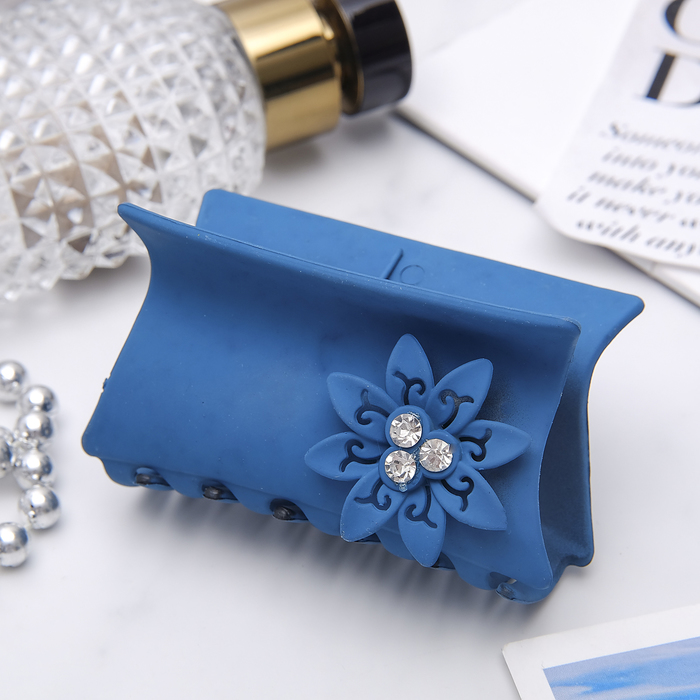 Краб для волос "Матовый цветок" прямоугольник, микс