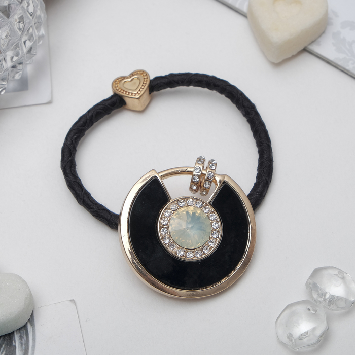 Резинка для волос "Сорренто", круг, страз, микс