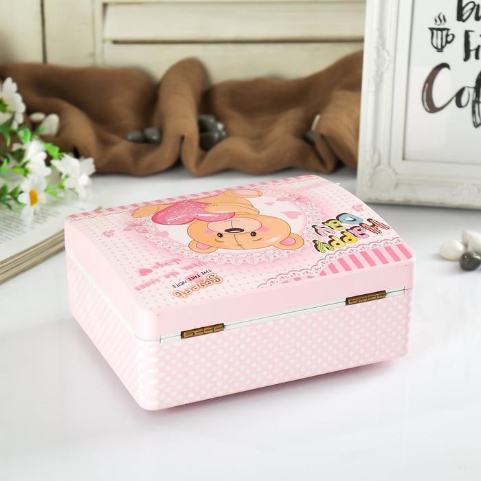 Музыкальная механическая шкатулка "Мишутка с сердцем"