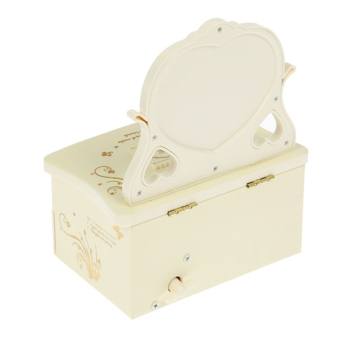 Музыкальная механическая шкатулка "Трельяж с золотым узором"