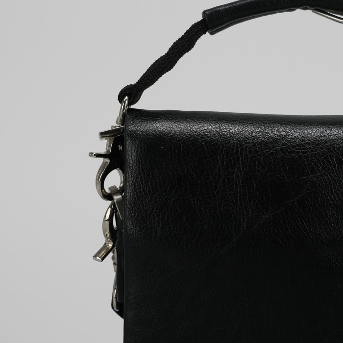 Планшет мужской, 5 отделов, 2 наружных кармана, регулируемый ремень, чёрный