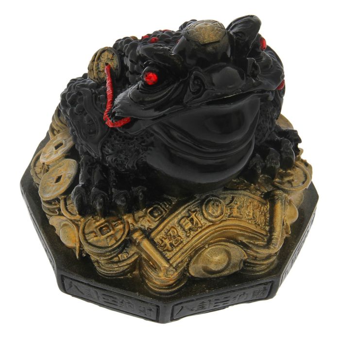 Копилка "Жаба со стразами" черная гипс