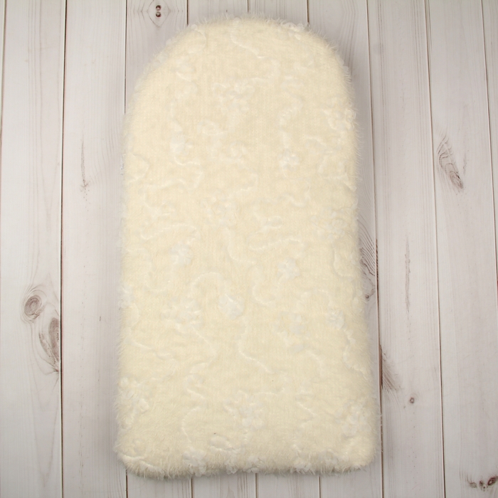 Конверт меховой с аппликацией, рост 62 см, цвет молочный К194