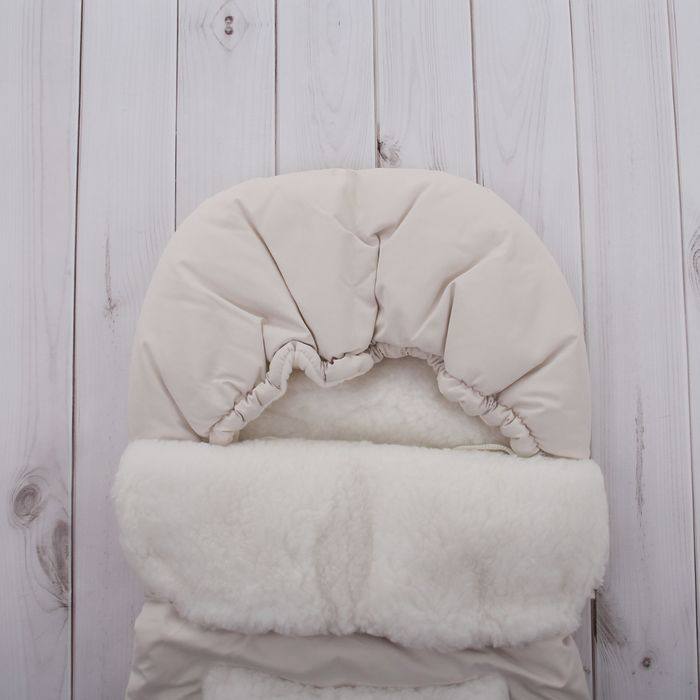 Конверт меховой с капюшоном "Овечка", рост 68-74 см, цвет бежевый К140