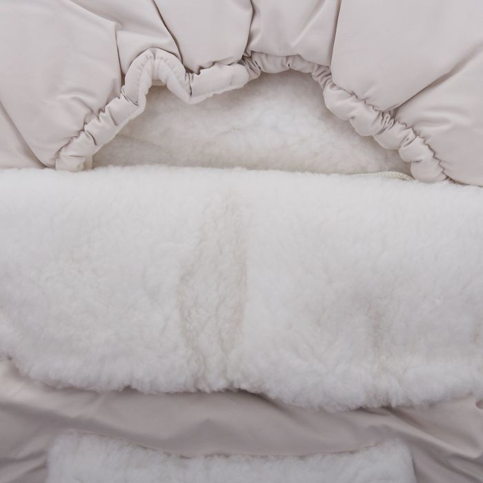 Конверт меховой с капюшоном "Овечка", рост 68-74 см, цвет бежевый К140