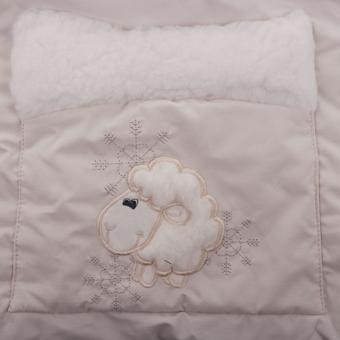 Конверт меховой с капюшоном "Овечка", рост 68-74 см, цвет бежевый К140