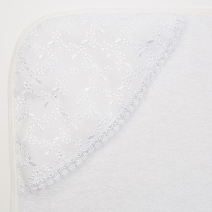 Полотенце-уголок для крещения, размер 100х110 см, цвет белый К40