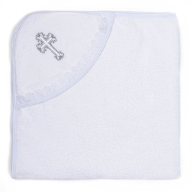 Полотенце-уголок для крещения с вышивкой, размер 100*100 см, цвет белый К40/1 Ош