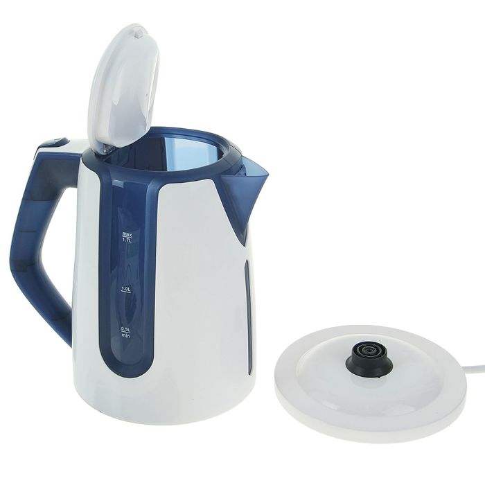 Чайник электрический Galaxy GL 0207, 2200 Вт, 1.7 л, автоотключение при закипании, синий