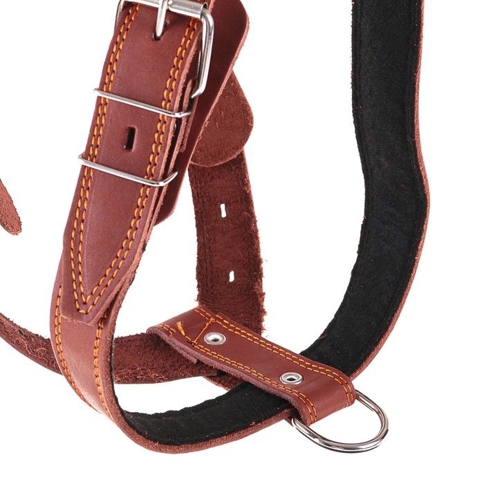 Шлейка кожаная "Караульная", 3,6 см, обхват шеи 40-74 см, обхват груди 95-110 см