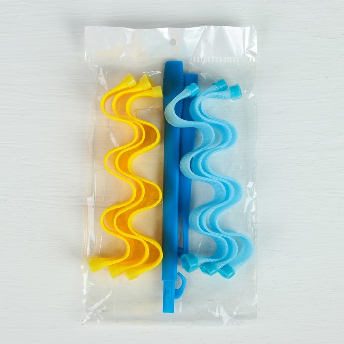 Бигуди "Волшебный локон Волна", d=3см, 16-25см, 6шт, цвет жёлтый