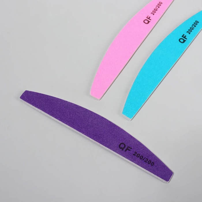 Пилка-наждак, абразивность 200/200, 18см, полуовал, цвет МИКС