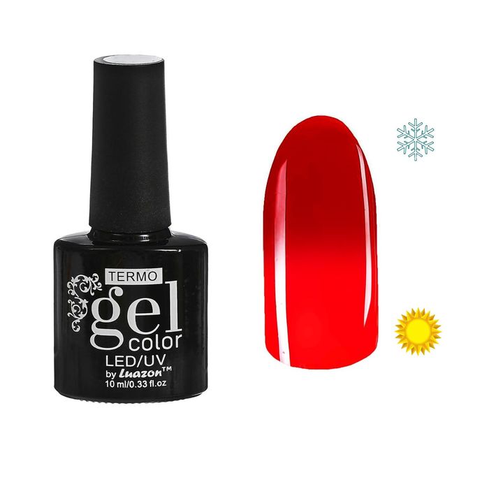 Гель-лак для ногтей "Термо", 10мл, LED/UV, цвет 024А1 красное яблоко