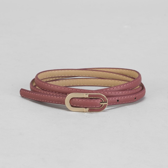 Ремень женский гладкий, пряжка под золото, ширина - 1см, красный