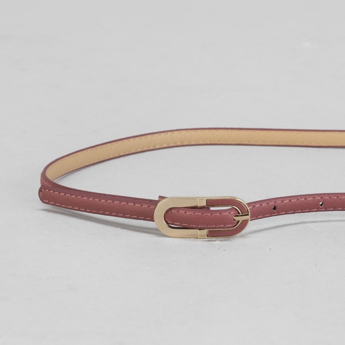 Ремень женский гладкий, пряжка под золото, ширина - 1см, красный