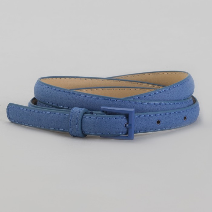 Ремень женский гладкий, пряжка в цвет ремня, ширина - 1,4см, синий
