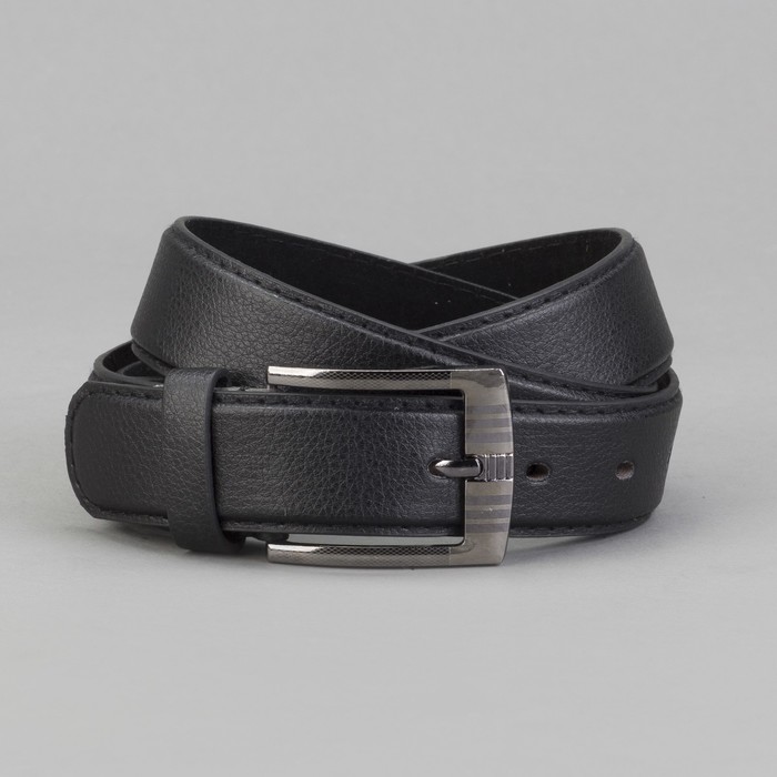 Ремень мужской, винт, пряжка под металл, ширина - 3см, чёрный