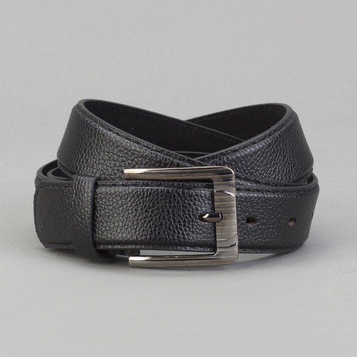 Ремень мужской, винт, пряжка под металл, ширина - 3см, чёрный