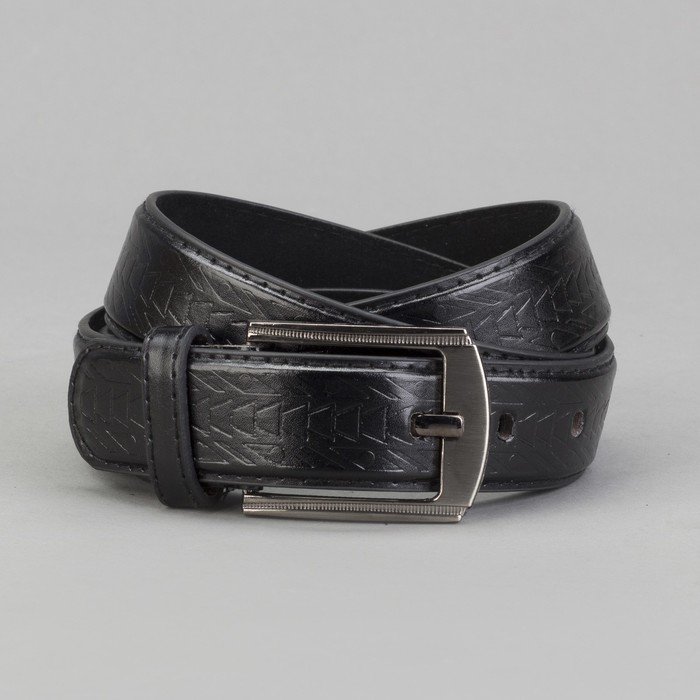 Ремень мужской, винт, пряжка под металл, ширина - 3см, чёрный