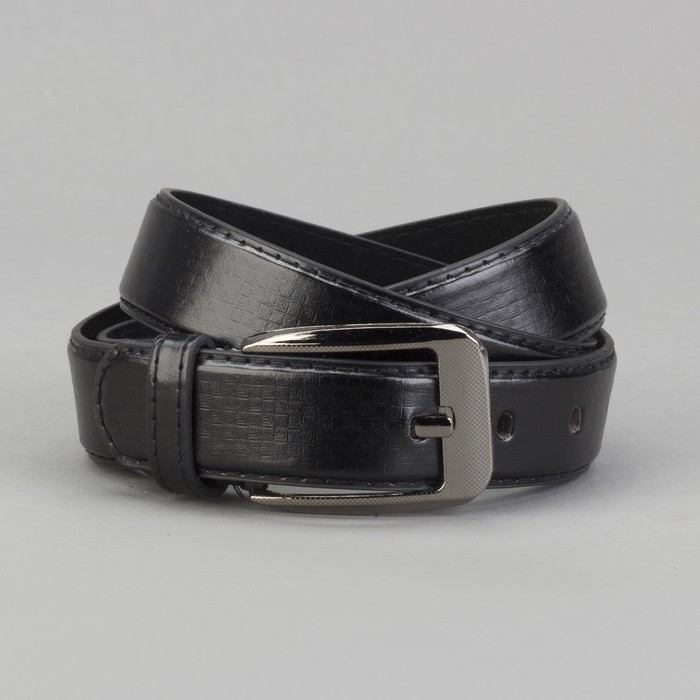 Ремень мужской "Квадраты", винт, пряжка под металл, ширина - 3см, чёрный