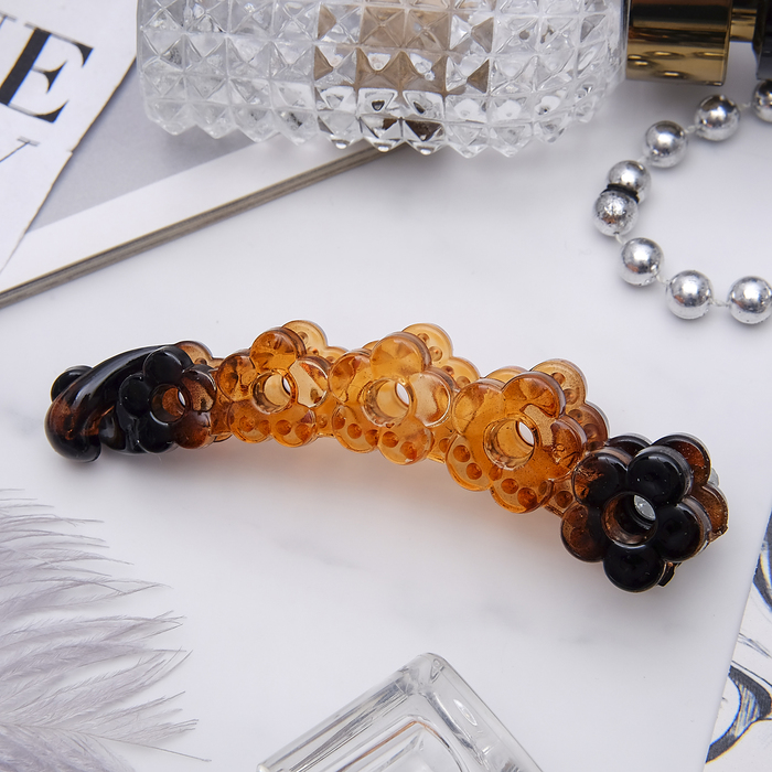 Банан для волос "Классика коричневый" 10 см цветы