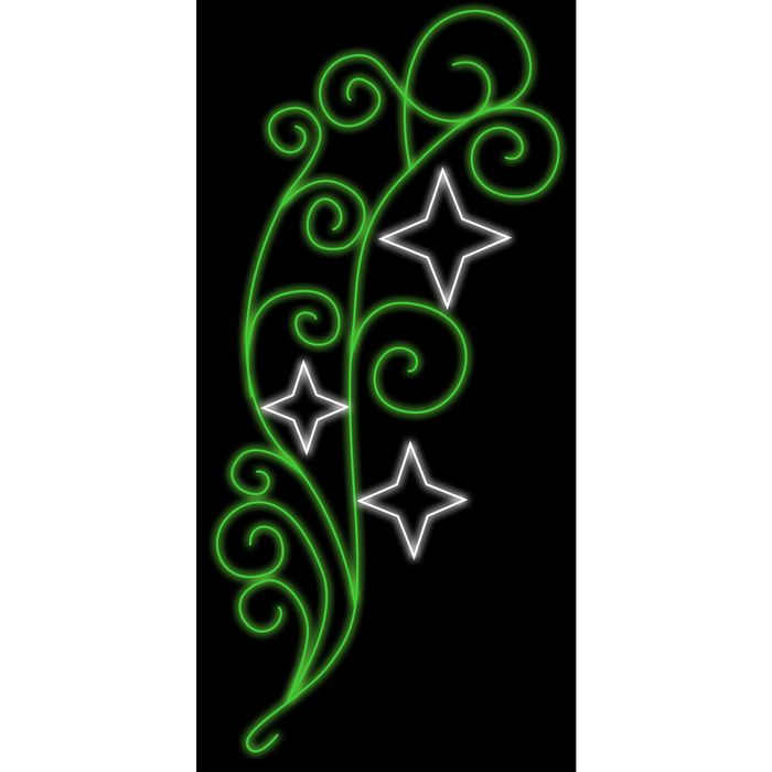 Светодиодная консоль "ЗВЕЗДЫ с ВЕНЗЕЛЯМИ", 1.5 х 0.7 м, led-шнур 22 м, 60 Вт, металл. каркас