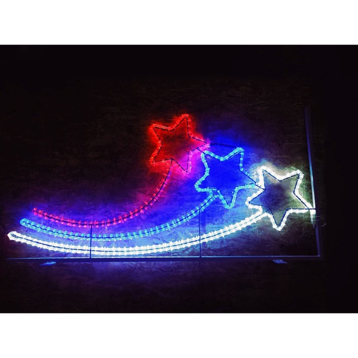 Светодиодная консоль "ЗВЕЗДЫ ТРИКОЛОР", 1 х 0.5 м, led-шнур 6 м, 20 Вт, металлический каркас