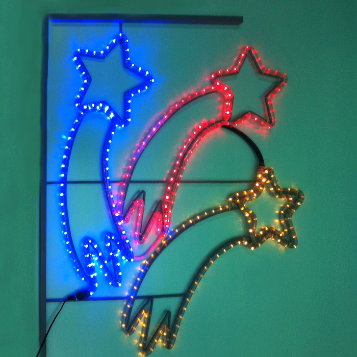 Светодиодная консоль "ТРИ КОМЕТЫ", 1 х 0.95 м, led-шнур 12 м, 35 Вт, металлический каркас