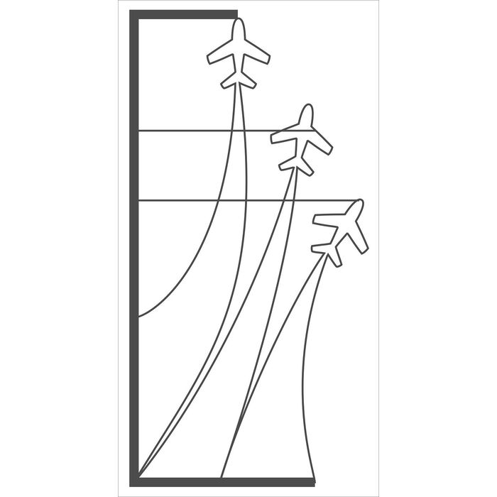 Светодиодная консоль "САМОЛЕТЫ", 1 х 0.5 м, led-шнур 8 м, 20 Вт, металлический каркас