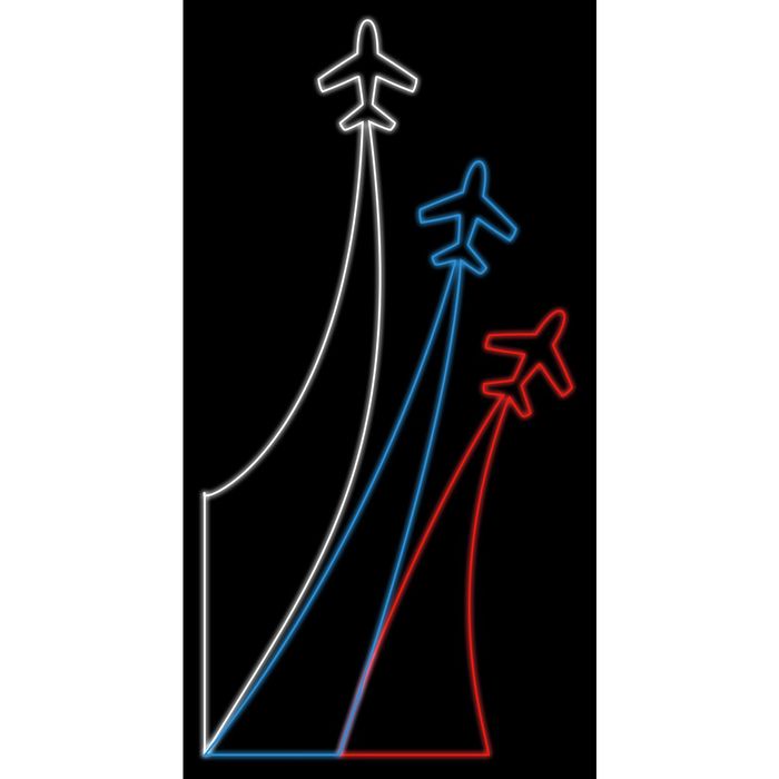 Светодиодная консоль "САМОЛЕТЫ", 1.5 х 0.75 м, led-шнур 12 м, 30 Вт, металлический каркас