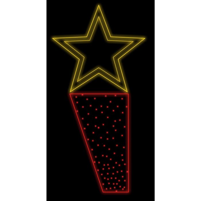 Светодиодная консоль "ГЕНЕРАЛЬСКАЯ ЗВЕЗДА", 1х0.5 м,шнур 5м, метраж 5м (красные диоды), 30Вт