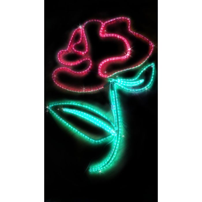 Светодиодное панно "ЦВЕТОК", 2.5 х 1.67 м, led-шнур 20 м, 50 Вт, металлический каркас