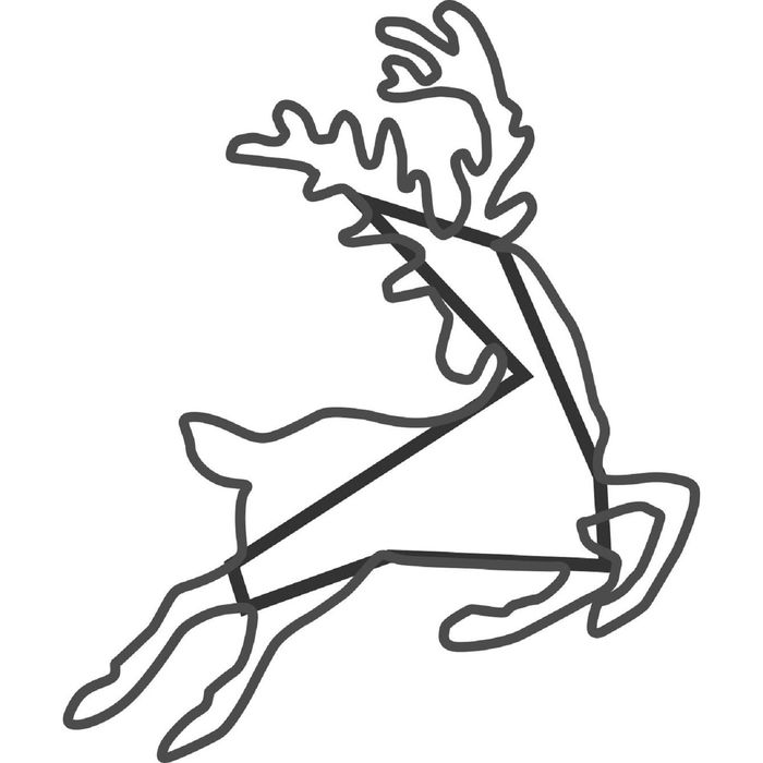 Светодиодное панно "СЕВЕРНЫЙ ОЛЕНЬ", 1.1 х 0.95 м, led-шнур 8 м, 20 Вт, металлический каркас