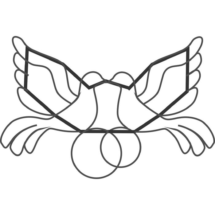 Светодиодное панно "ГОЛУБЬ с обручальными кольцами", 1х0.76м, шнур 8м, 20Вт, металл. каркас