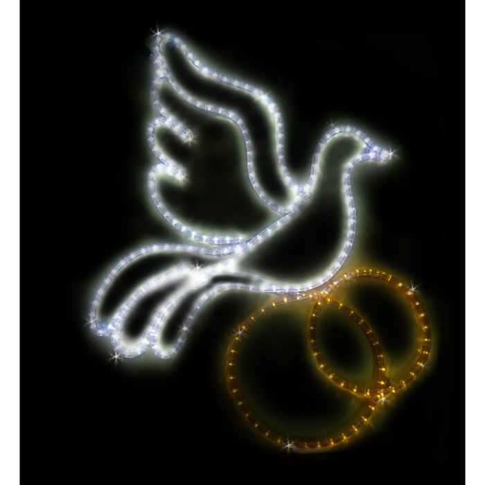 Светодиодное панно "ГОЛУБЬ с обручальными кольцами", 1.5х1.15м, шнур 12м,30Вт, металл.каркас