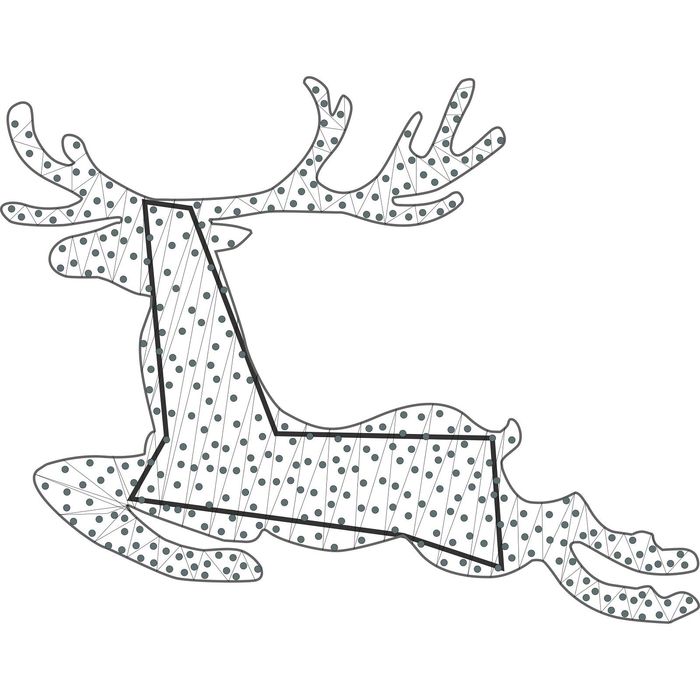 Светодиодное панно "БЕГУЩИЙ ОЛЕНЬ", 2.2 х 2.82 м, led-шнур 20 м, 140Вт, металлический каркас