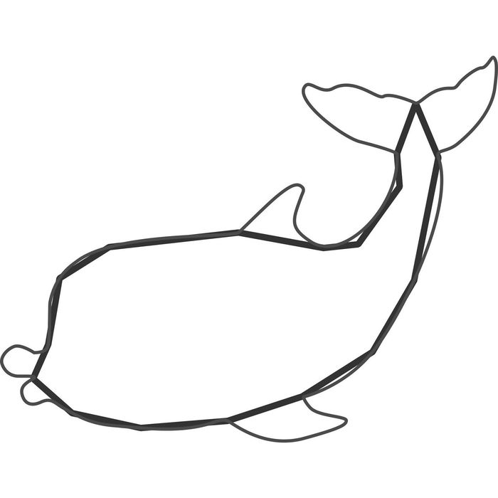 Светодиодное панно "ДЕЛЬФИН НЫРЯЮЩИЙ", 1.2х1.54 м, led-шнур 6 м, 16 Вт, металлический каркас