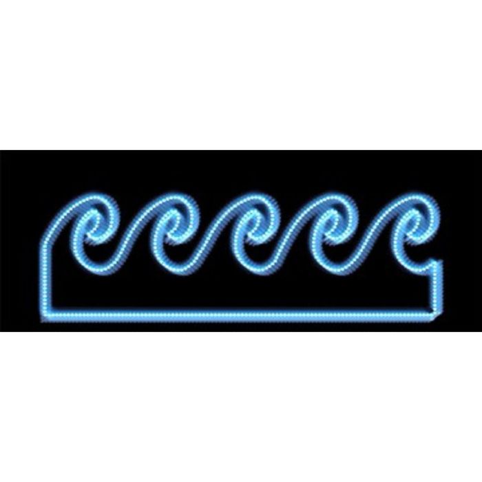 Светодиодное панно "ВОЛНА", 1.5 х 0.42 м, led-шнур 8м, 22Вт, металлический каркас