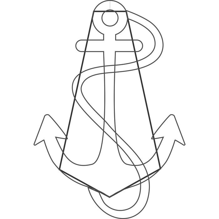 Светодиодное панно "ЯКОРЬ", 1.2 х 0.83 м, led-шнур 10 м, 26 Вт, металлический каркас