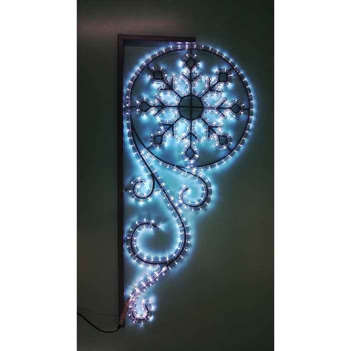 Светодиодная консоль "СНЕЖИНКА КРУЖЕВО", 1 х 0.5 м, led-шнур 9 м, 25Вт, металлический каркас