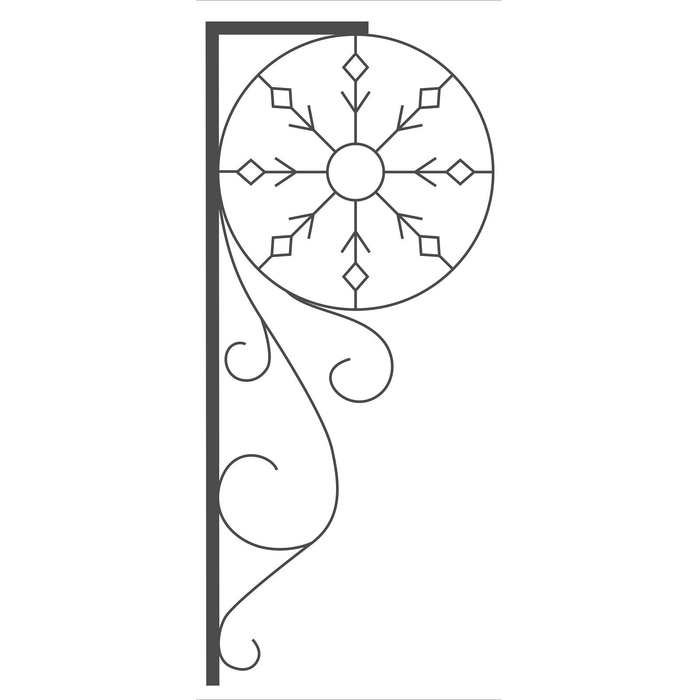 Светодиодная консоль "СНЕЖИНКА КРУЖЕВО", 1 х 0.5 м, led-шнур 9 м, 25Вт, металлический каркас